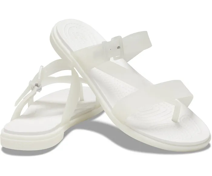 Sandals Women Crocs Tulum Translucent Toe Post Oyster Crocs