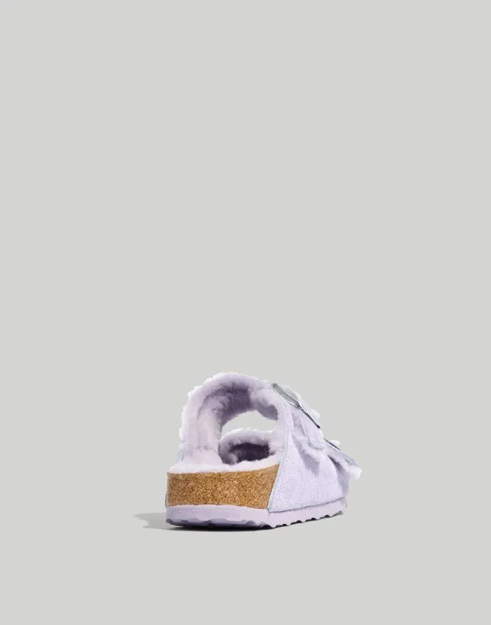 Sandals Women Madewell Birkenstock Suede Arizona Sandals In Shearling Purple Fog Suede
