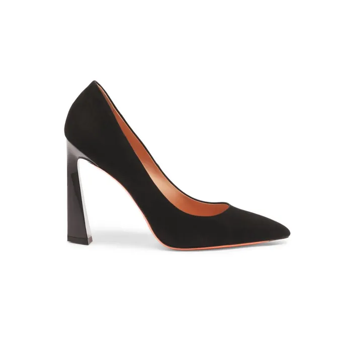 Santoni Black Suede HighHeel Pump Women Pumps and Heels