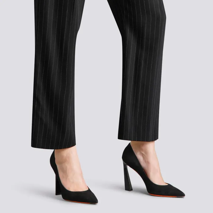 Santoni Black Suede HighHeel Pump Women Pumps and Heels