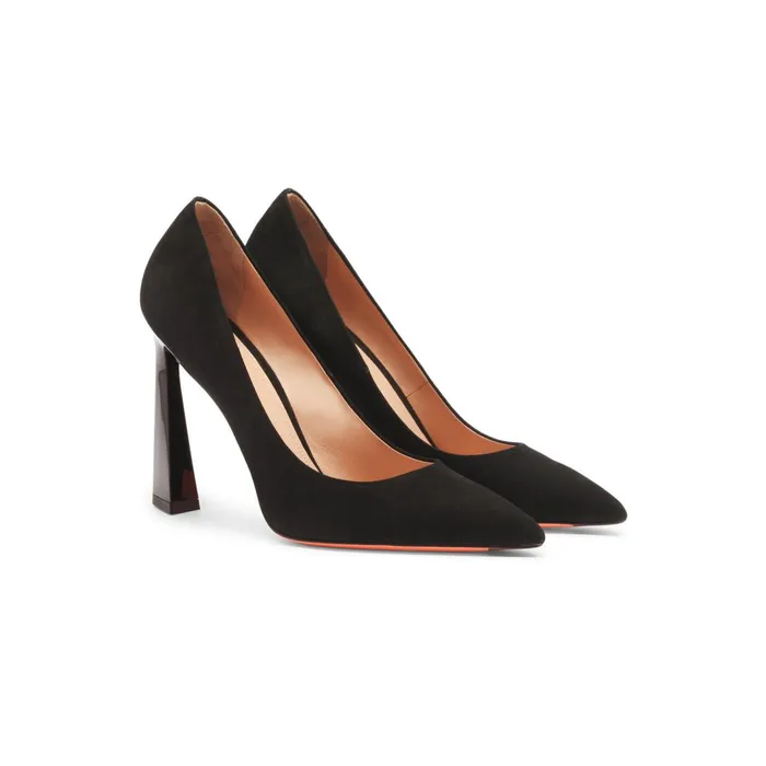 Santoni Black Suede HighHeel Pump Women Pumps and Heels