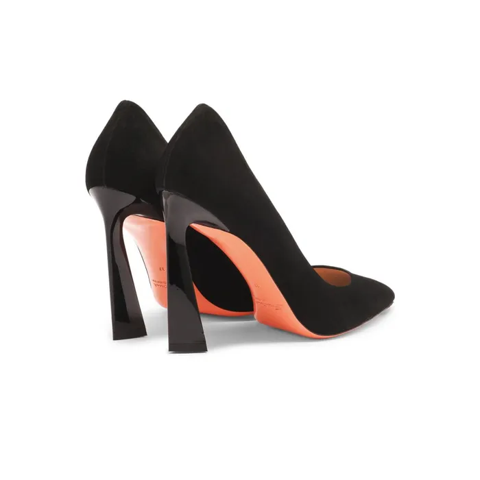 Santoni Black Suede HighHeel Pump Women Pumps and Heels