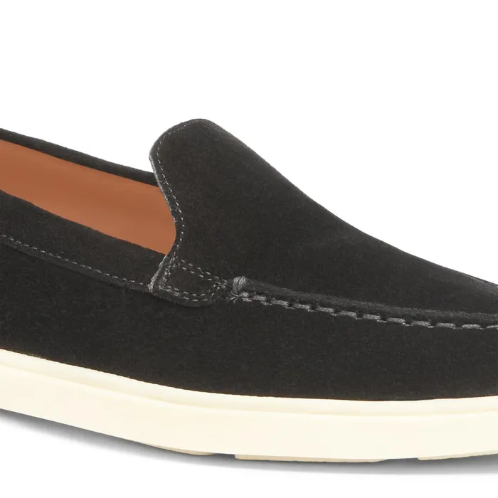 Santoni Black Suede Loafer Women Loafers