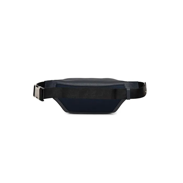 Santoni Blue Tumbled Leather Belt Bag Men Bags and Backpacks