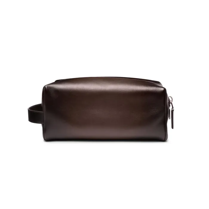 Santoni Brown Leather Pouch MenWomen Small Leather Goods