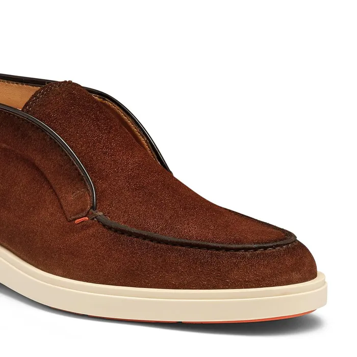 Santoni Dark Brown Suede Desert Boot Men Boots