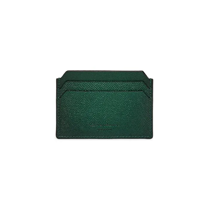 Santoni Green Saffiano Leather Credit Card Holder MenWomen Small Leather Goods Santoni Green Saffiano Leather Credit Card Holder MenWomen Small Leather Goods