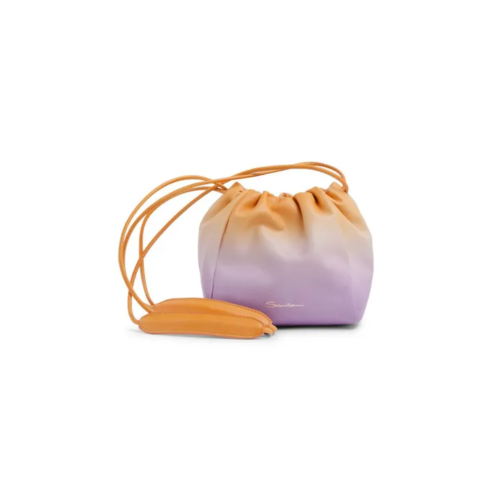 Santoni Lilac And Orange Leather Bucket Bag Women Bags