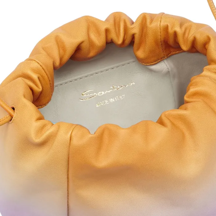 Santoni Lilac And Orange Leather Bucket Bag Women Bags