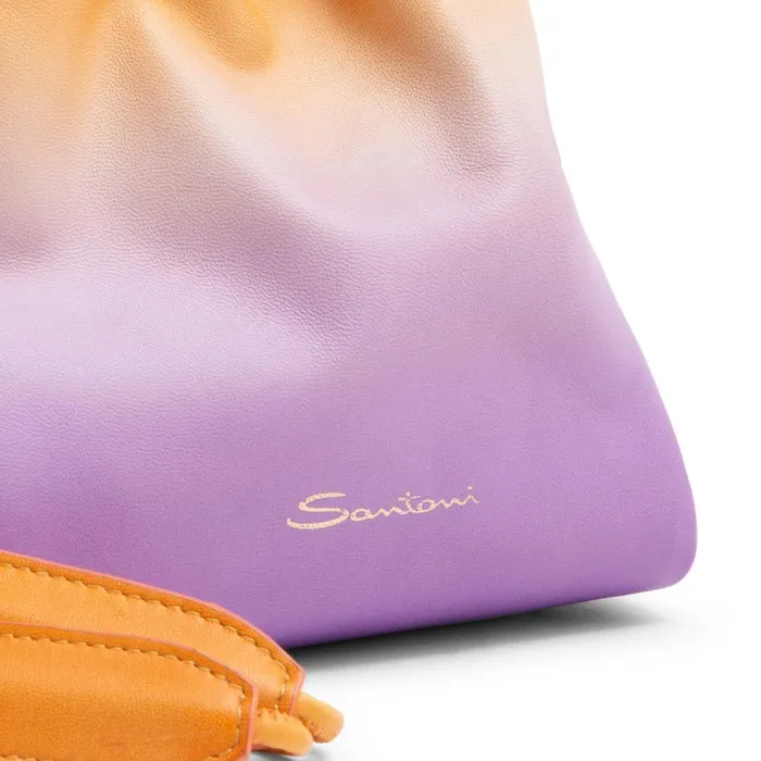 Santoni Lilac And Orange Leather Bucket Bag Women Bags