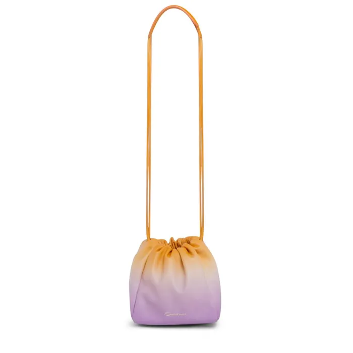 Santoni Lilac And Orange Leather Bucket Bag Women Bags