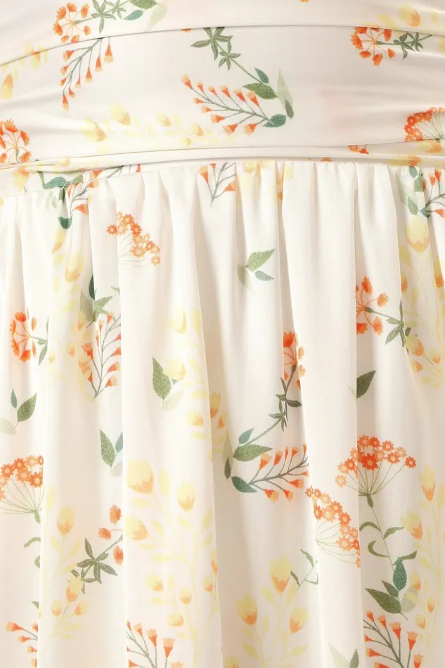 Satin Dresses Sarai Dress Yellow Floral Petal and Pup Women
