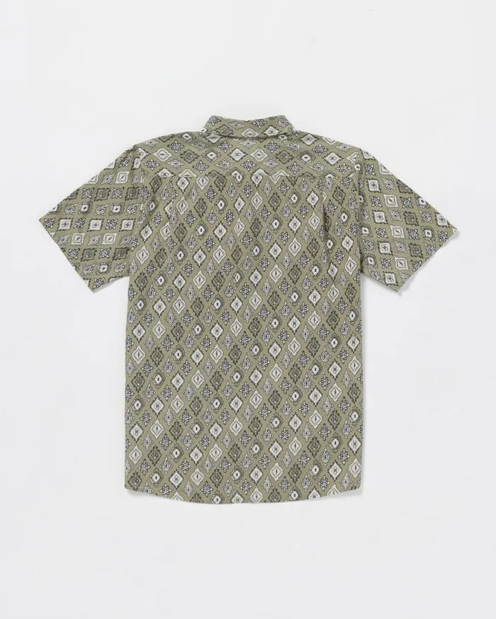 Scaler Stone Woven Short Sleeve Shirt 8211 Thyme Green Mens Volcom Shirts and Flannels
