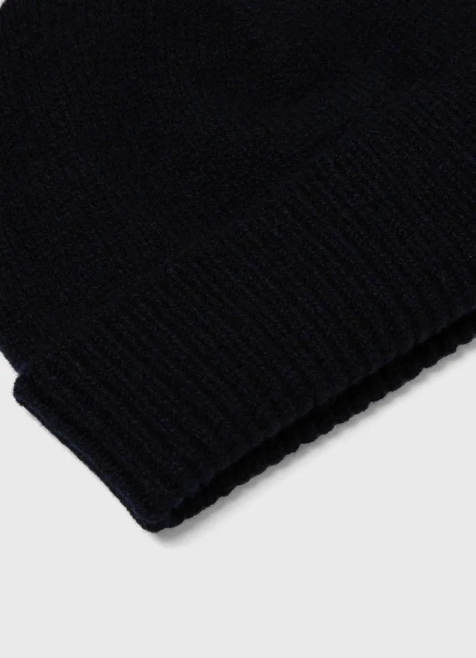 Scottish Lambswool Hat Dark Navy Mouline MenWomen SUNSPEL Hats Scarves and Gloves
