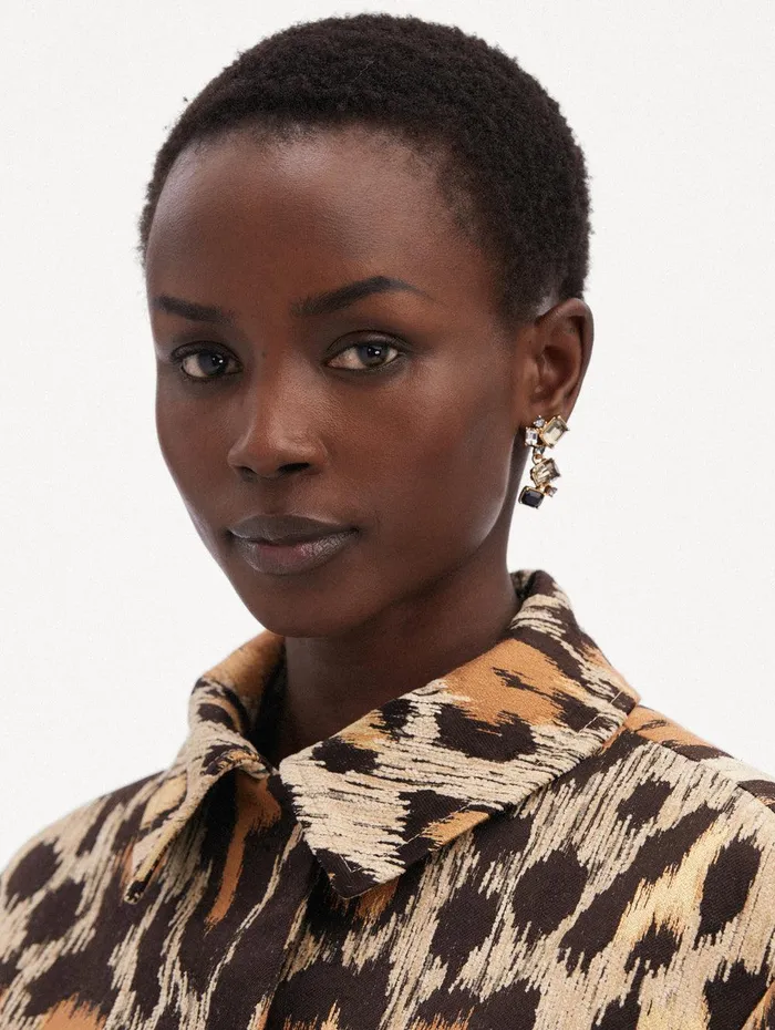 Scramble Crystal Drop Earrings Indigo Women Oscar De La Renta Earrings Scramble Crystal Drop Earrings Indigo Women Oscar De La Renta Earrings
