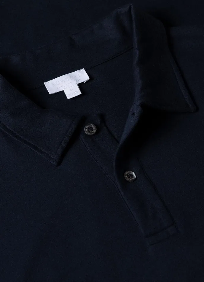 Sea Island Cotton Riviera Polo Shirt Navy Men SUNSPEL Polo Shirts