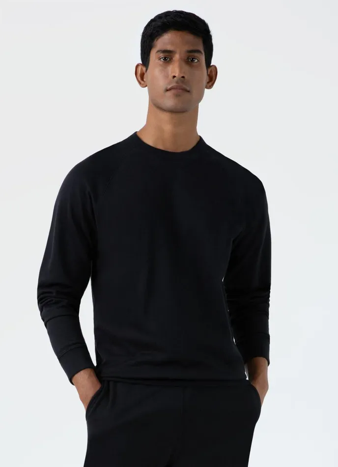Sea Island Cotton Sweatshirt Black Men SUNSPEL Sweatshirts and Sweatpants
