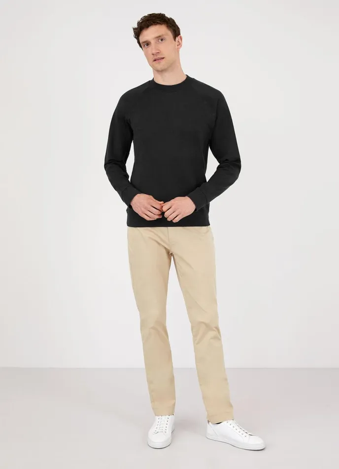 Sea Island Cotton Sweatshirt Black Men SUNSPEL Sweatshirts and Sweatpants