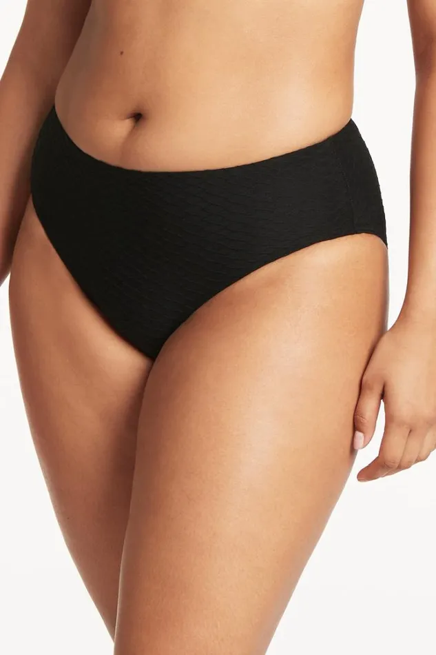 Sea Level Bottoms Honeycomb Mid Bikini Pant Honeycomb Black 8211 Women