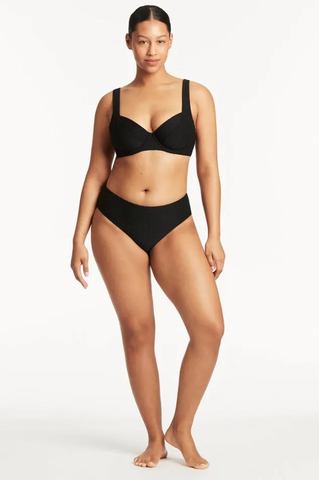 Sea Level Bottoms Honeycomb Mid Bikini Pant Honeycomb Black 8211 Women