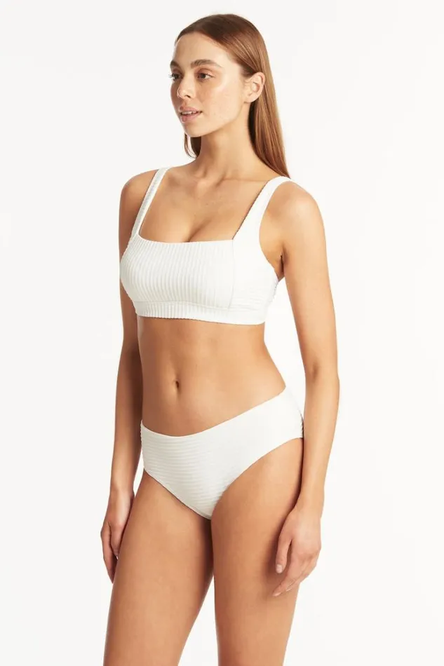 Sea Level Bottoms Spinnaker Mid Bikini Pant Spinnaker White 8211 Women