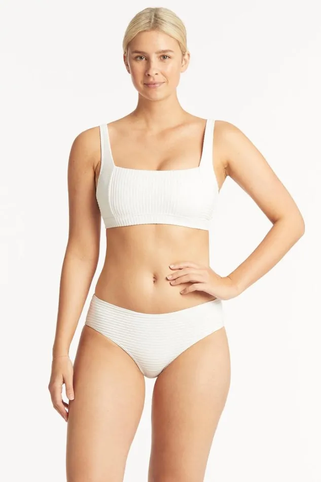 Sea Level Bottoms Spinnaker Mid Bikini Pant Spinnaker White 8211 Women