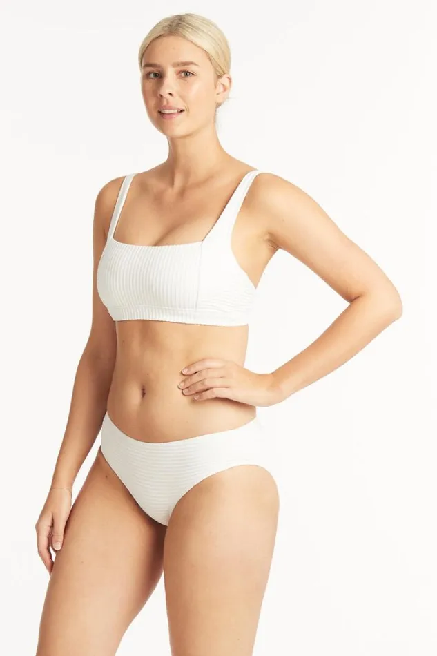 Sea Level Bottoms Spinnaker Mid Bikini Pant Spinnaker White 8211 Women