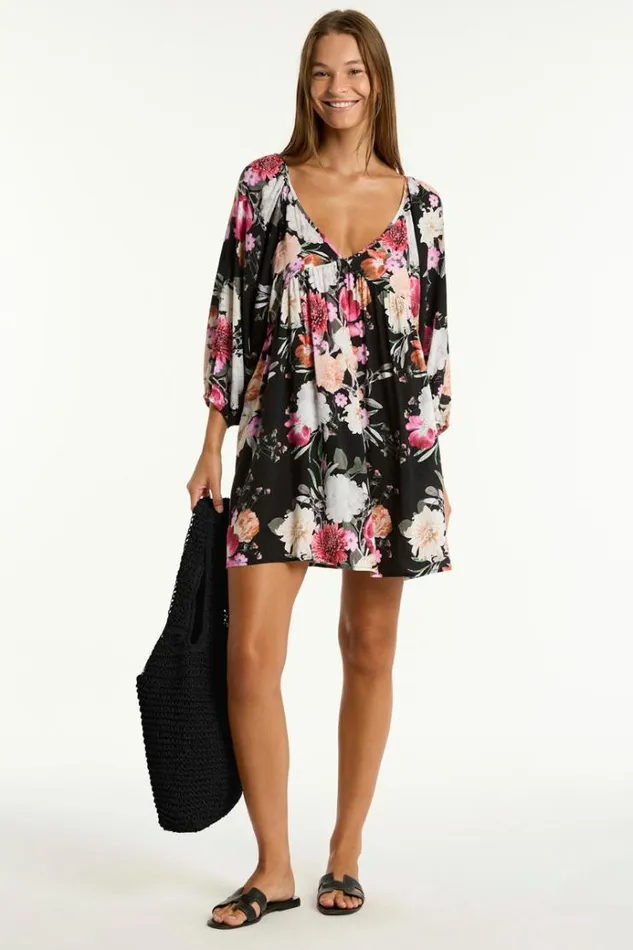 Sea Level Dresses Belle Boho Short Dress Belle Black 8211 Women