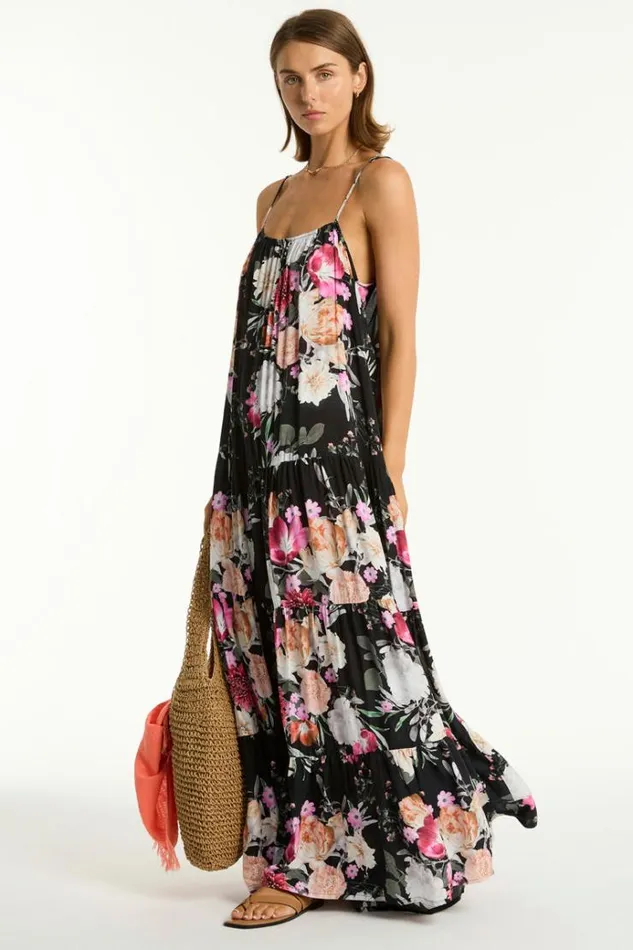 Sea Level Dresses Belle Tiered Maxi Sundress Belle Black 8211 Women