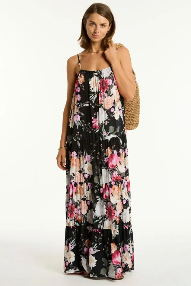 Sea Level Dresses Belle Tiered Maxi Sundress Belle Black 8211 Women