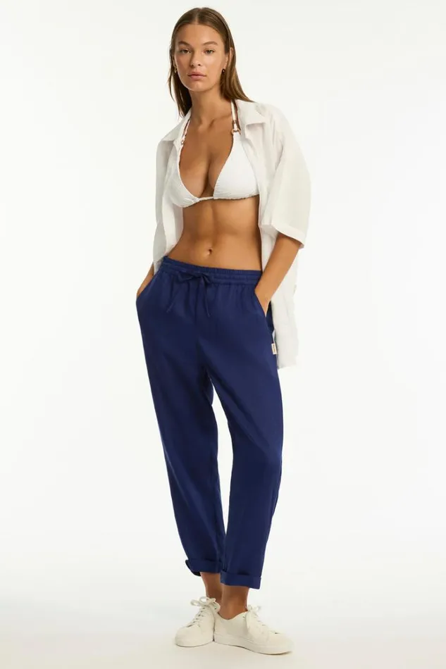 Sea Level Linen Tidal Linen Beachcomber Pant Tidal Linen French Navy 8211 Women Sea Level Linen Tidal Linen Beachcomber Pant Tidal Linen French Navy 8211 Women