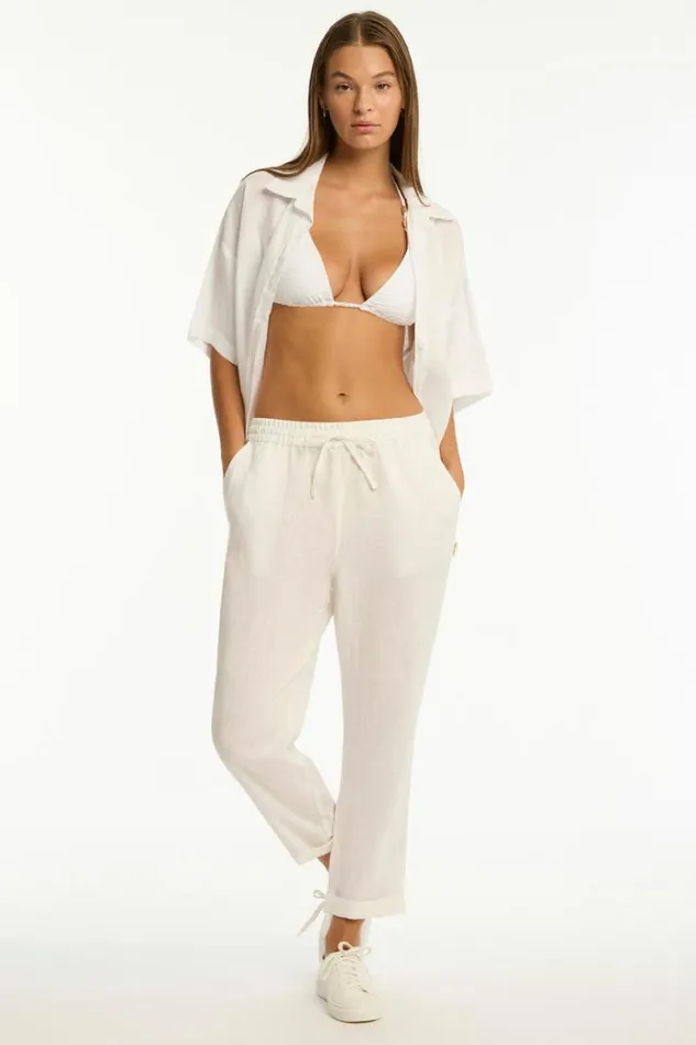 Sea Level Linen Tidal Linen Beachcomber Pant Tidal Linen White 8211 Women