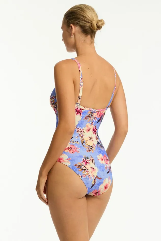 Sea Level One Pieces Blue Hawaii Tie Front DDE One Piece Blue Hawaii 8211 Women