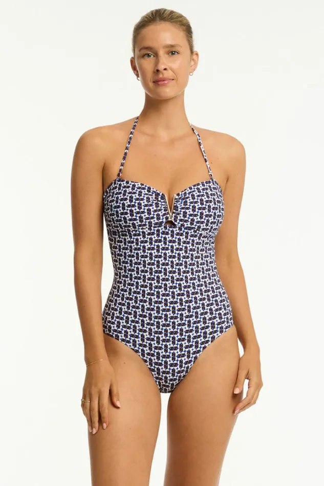 Sea Level One Pieces Coast V Bar Bandeau One Piece Coast Cobalt 8211 Women