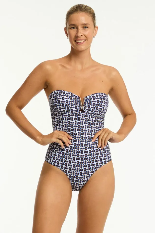 Sea Level One Pieces Coast V Bar Bandeau One Piece Coast Cobalt 8211 Women
