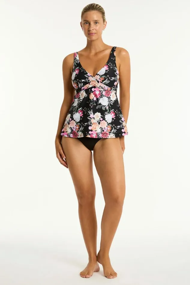 Sea Level Tankinis and Singlets Belle Cross Front Swing Tankini Belle Black 8211 Women