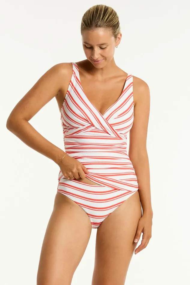 Sea Level Tankinis and Singlets Biarritz Cross Front Tankini Biarritz Flame 8211 Women