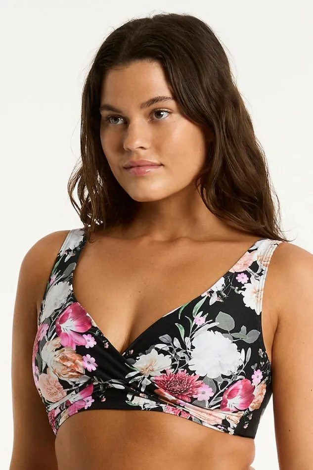 Sea Level Tops Belle Cross Front Multifit Bra Belle Black 8211 Women