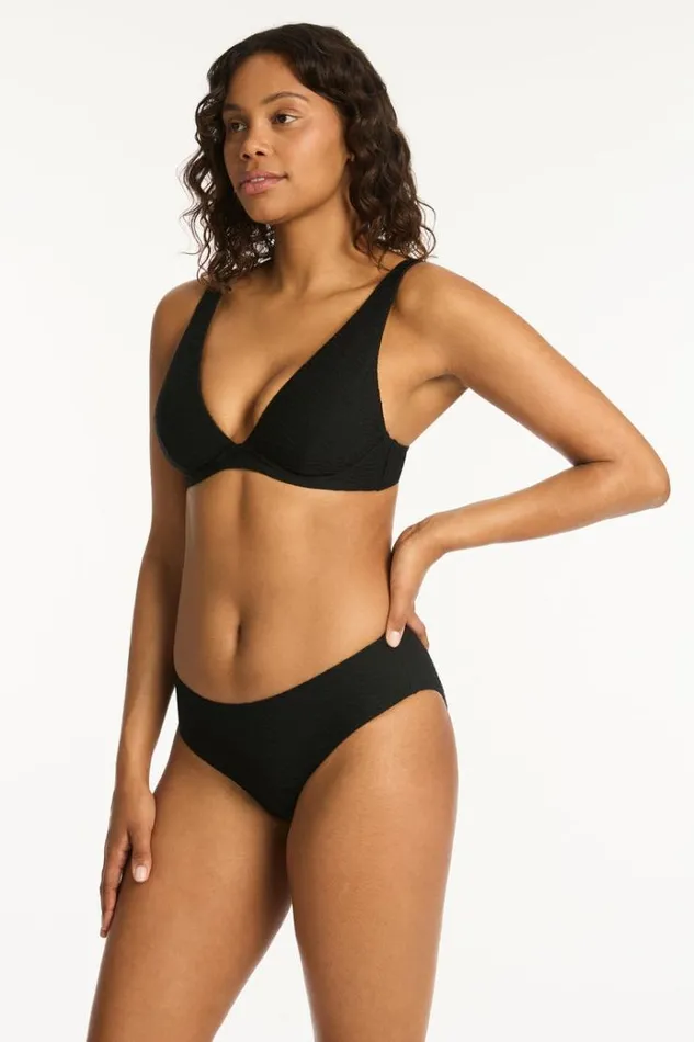 Sea Level Tops Honeycomb Longline Underwire Bra Honeycomb Black 8211 Women