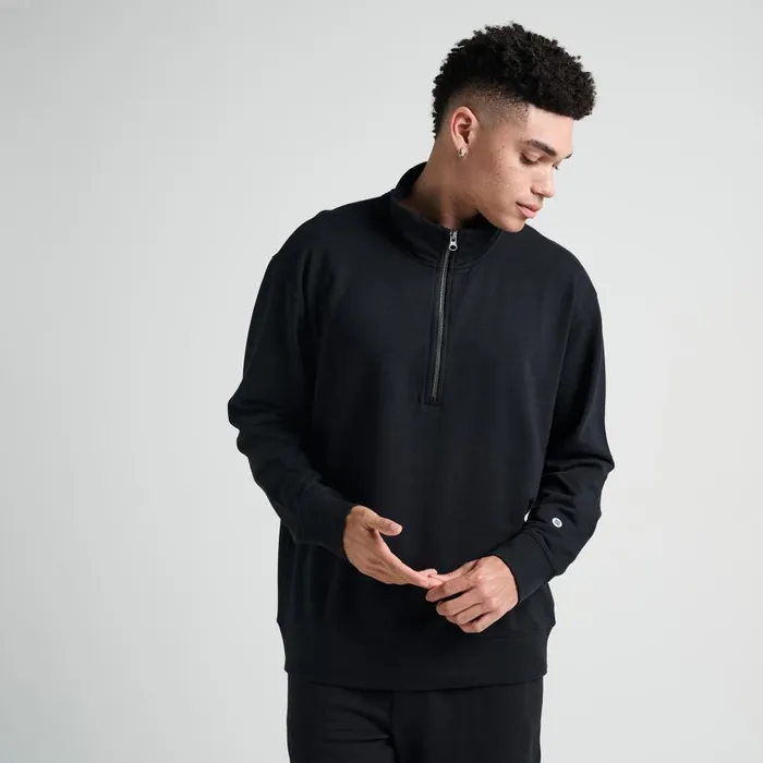 Shelter 12 Zip Butter Blend Pullover Black Men Stance Sweatshirts and Hoodies