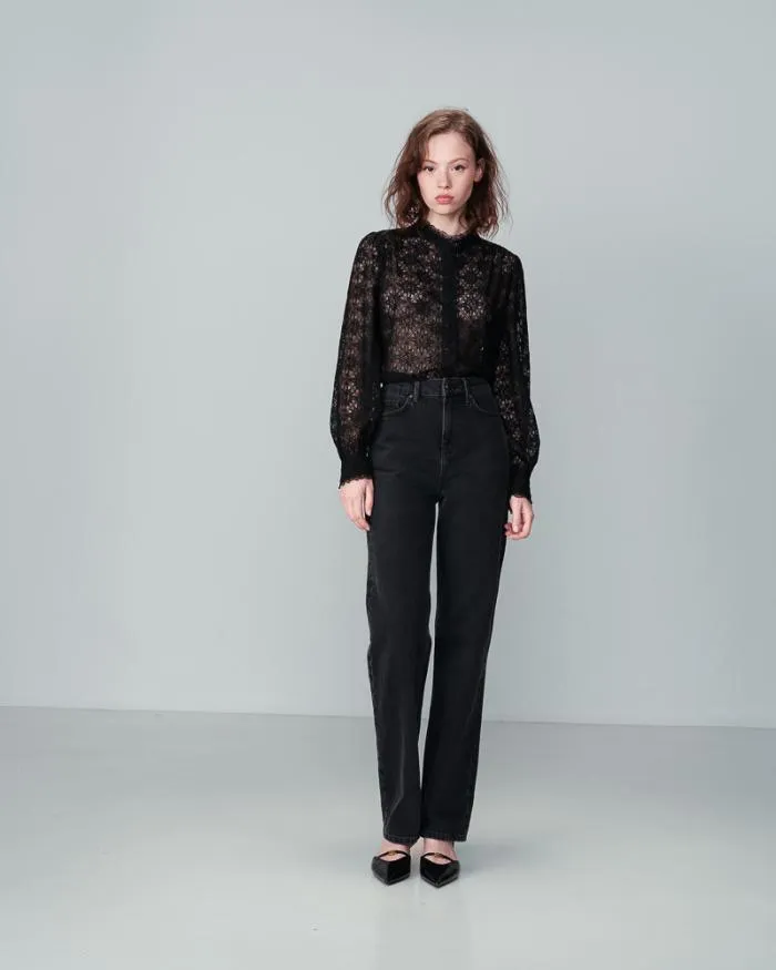 SHIRT NOIR NORA Shop Grace and Mila Lace Shirts