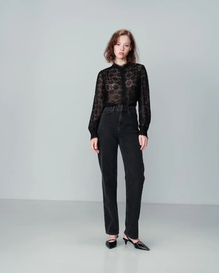 SHIRT NOIR NORA Shop Grace and Mila Lace Shirts