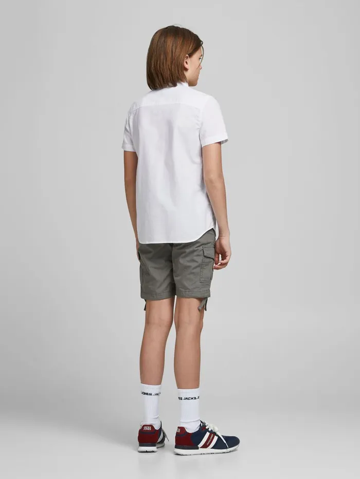 Shirts JACK and JONES Junior BOYS OXFORD SHORT SLEEVED SHIRT White White Gift Ideas