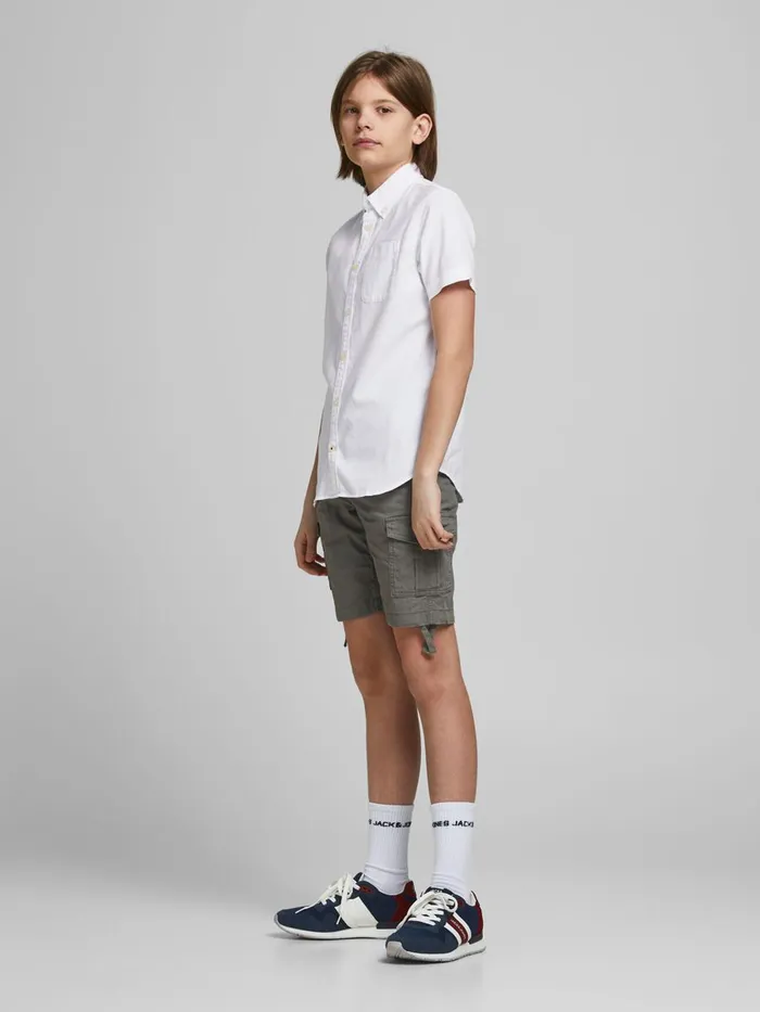 Shirts JACK and JONES Junior BOYS OXFORD SHORT SLEEVED SHIRT White White Gift Ideas