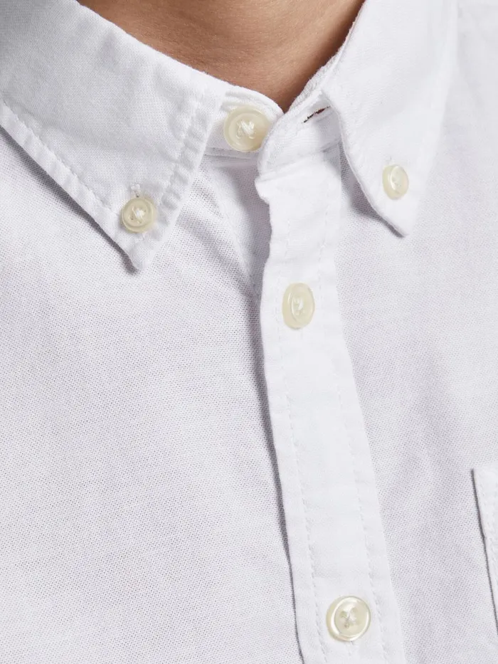 Shirts JACK and JONES Junior BOYS OXFORD SHORT SLEEVED SHIRT White White Gift Ideas