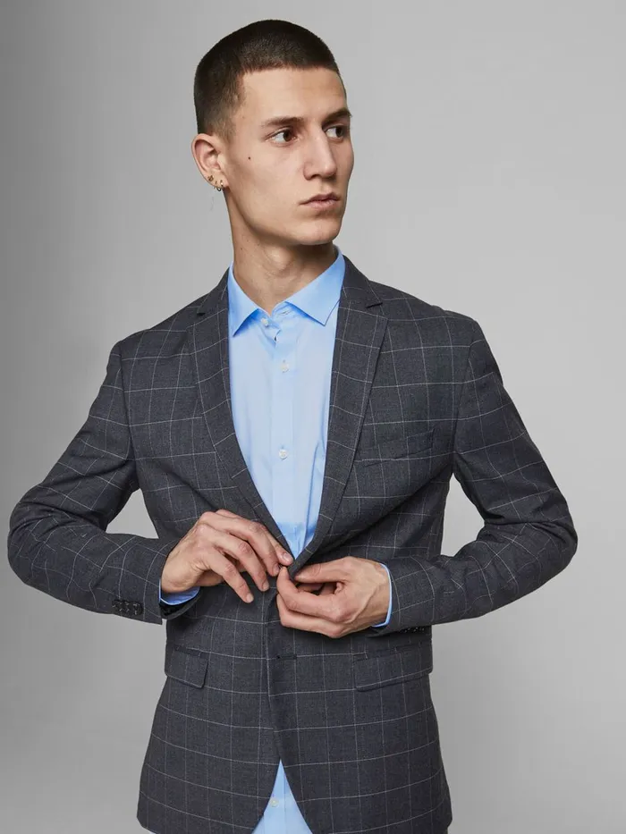 Shirts JACK and JONES Mens 2PACK SATIN SUPER SLIM FIT SHIRT Blue Cashmere Blue For Sale