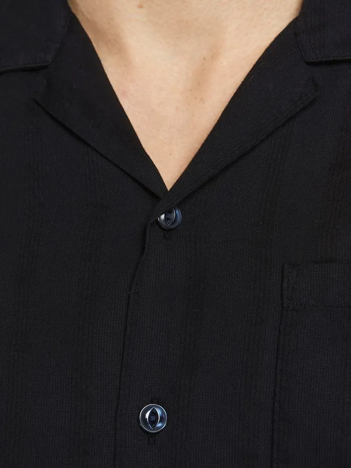 Shirts JACK and JONES Mens DOBBY RESORT SHORT SLEEVED SHIRT Black Black Online