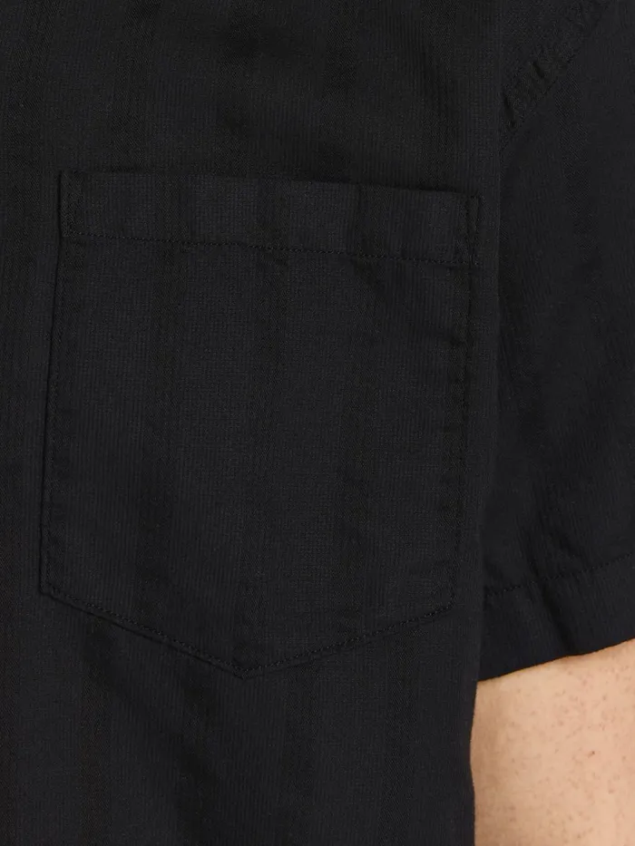 Shirts JACK and JONES Mens DOBBY RESORT SHORT SLEEVED SHIRT Black Black Online