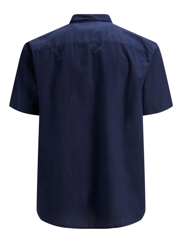 Shirts JACK and JONES Mens POPLIN BUTTONDOWN PLUS SIZE SHORT SLEEVED SHIRT Blue Navy Blazer Gift Ideas