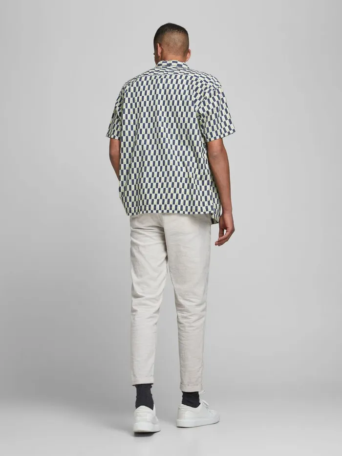 Shirts JACK and JONES Mens PRINTED RESORT SHORT SLEEVED SHIRT White Cloud Dancer Gift Ideas